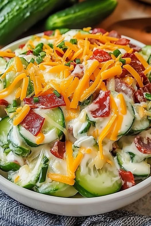 Refreshing Cucumber Salad Recipe
Intro

Cucumber Salad is a light, crisp, and refreshing side dish that pairs perfectly with grilled meats, summer barbecues, or simple weeknight dinners. With its cool crunch and tangy dressing, this salad is quick to prepare and a crowd-pleaser at any table.

Prep Time

Preparation: 10 minutes

Chill Time (optional): 20 minutes

Total Time: 30 minutes

Equipment

Cutting board and sharp knife

Mixing bowl

Whisk or spoon

Serving bowl

Ingredients

2 large English cucumbers (or 4 small cucumbers), thinly sliced

½ small red onion, thinly sliced

2 tablespoons fresh dill, chopped

¼ cup white vinegar (or apple cider vinegar)

2 tablespoons olive oil

2 teaspoons granulated sugar (or honey)

½ teaspoon salt

¼ teaspoon black pepper

Ingredient Notes

Cucumbers: English cucumbers work best since they’re seedless and less watery. Regular cucumbers can be used if peeled and seeds removed.

Vinegar: White vinegar gives a sharp tang, but apple cider vinegar adds a sweeter note.

Sugar: Balances the acidity—adjust to taste or swap with honey.

Dill: Fresh dill is recommended, but dried dill works in a pinch (use 1 teaspoon).

Instructions
Step 1: Prepare the cucumbers

Slice cucumbers thinly using a sharp knife or mandoline. Add them to a large bowl with sliced red onion.

Step 2: Make the dressing

In a small bowl, whisk together vinegar, olive oil, sugar, salt, and pepper until sugar dissolves.

Step 3: Combine

Pour the dressing over cucumbers and onions. Toss well to coat.

Step 4: Chill and serve

For best flavor, refrigerate the salad for at least 20 minutes before serving. Garnish with fresh dill.

Nutrition Facts (per serving, approx. 1 cup)

Calories: 70

Fat: 4g

Carbohydrates: 7g

Sugar: 4g

Protein: 1g

Tips and Variations

Creamy Version: Add ½ cup sour cream or Greek yogurt to the dressing for a creamy cucumber salad.

Spicy Kick: Sprinkle in red pepper flakes for extra heat.

Make Ahead: Best served within 24 hours for crunch, but can last up to 2 days in the fridge.

Add-ins: Toss in cherry tomatoes or feta cheese for a Mediterranean twist.